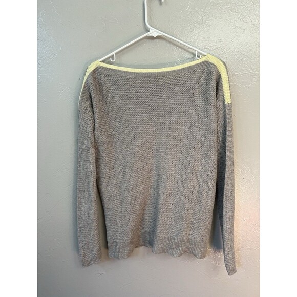 $118 Eileen Fisher Small Boxy Gray Linen Cotton Knit Woven Pullover Sweater Top - Picture 4 of 5